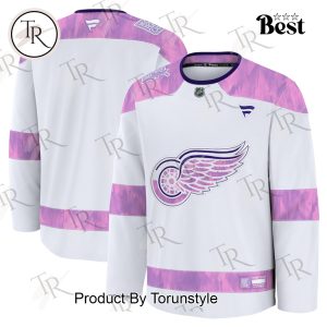 NHL Detroit Red Wings 2024 Hockey Fights Cancer Practice Jersey – White