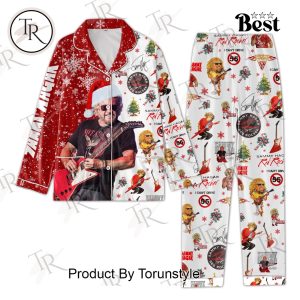 Sammy Hagar Red Rocker Christmas Button Down Pajamas Set