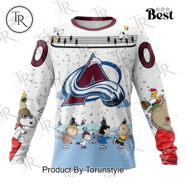 NHL Colorado Avalanche Special Peanuts Ice Skating Design Hoodie