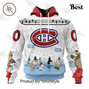 NHL Montreal Canadiens Special Peanuts Ice Skating Design Hoodie