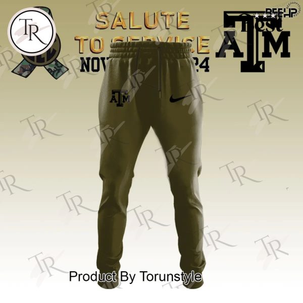 Texas A&M Aggies Camo 2024 Salute to Service Combo Hoodie, Longpants, Cap