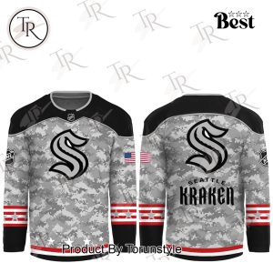 NHL Seattle Kraken Arctic Camo 2024 Salute to Service Club Hockey Jersey