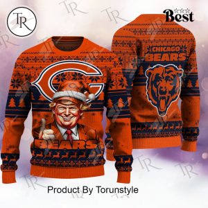 Chicago Bears Christmas Donald Trump Knitted Sweater