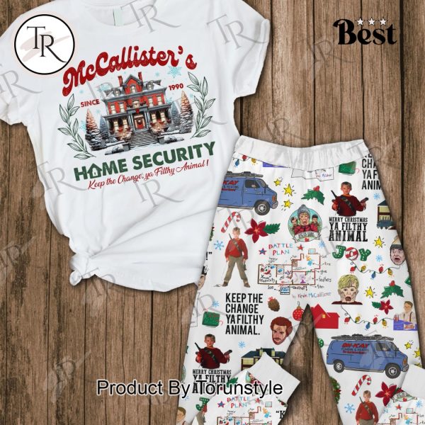 Home Alone Film McCallister’s Since 1990 Home Security Keep The Change, Ya Filthy Animal! Merry Christmas Pajamas Set