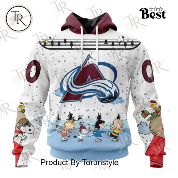 NHL Colorado Avalanche Special Peanuts Ice Skating Design Hoodie