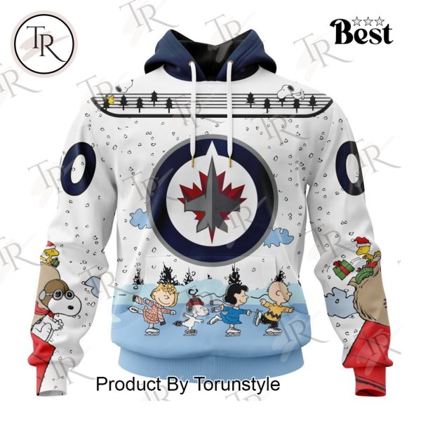 NHL Winnipeg Jets Special Peanuts Ice Skating Design Hoodie