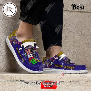 NFL Baltimore Ravens Ho Ho Ho Christmas Custom Name Hey Dude Shoes