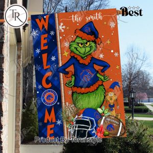 NCAA Boise State Broncos Football Grinch Welcome Christmas Garden Flag – Custom Name