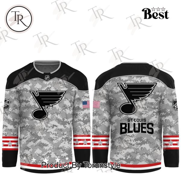 NHL St. Louis Blues Arctic Camo 2024 Salute to Service Club Hockey Jersey