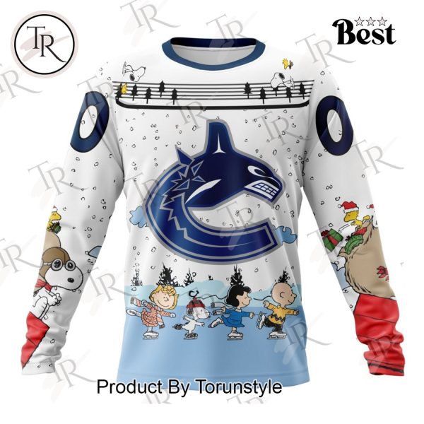 NHL Vancouver Canucks Special Peanuts Ice Skating Design Hoodie