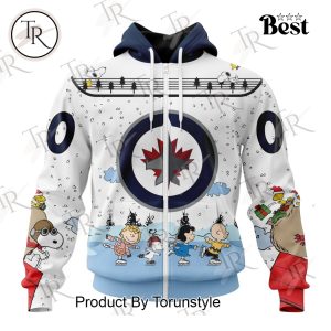 NHL Winnipeg Jets Special Peanuts Ice Skating Design Hoodie