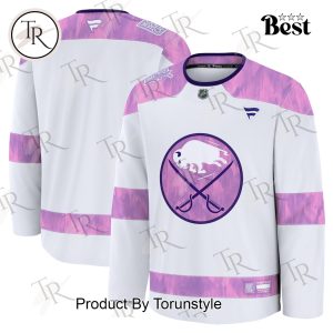 NHL Buffalo Sabres 2024 Hockey Fights Cancer Practice Jersey – White