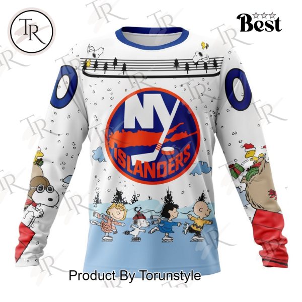 NHL New York Islanders Special Peanuts Ice Skating Design Hoodie