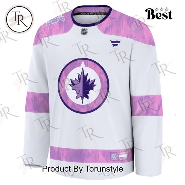 NHL Winnipeg Jets 2024 Hockey Fights Cancer Practice Jersey – White