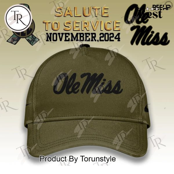 Ole Miss Rebels Camo 2024 Salute to Service Combo Hoodie, Longpants, Cap