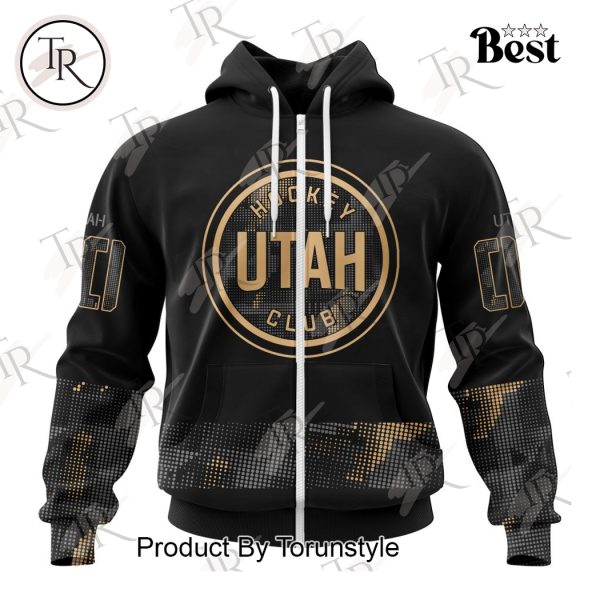 NHL Utah Hockey Club Personalized Military Appreciation Design Hoodie