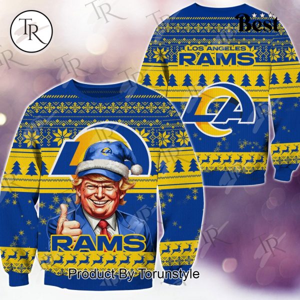 Los Angeles Rams Christmas Donald Trump Knitted Sweater