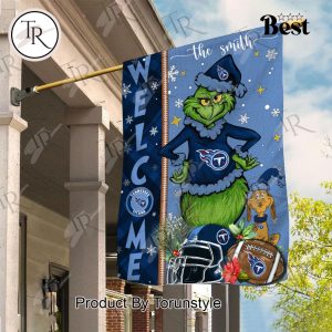 NFL Tennessee Titans Football Grinch Welcome Christmas Garden Flag – Custom Name