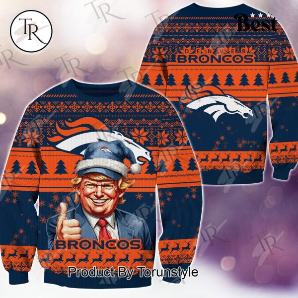 Denver Broncos Christmas Donald Trump Knitted Sweater