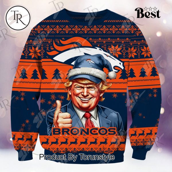 Denver Broncos Christmas Donald Trump Knitted Sweater