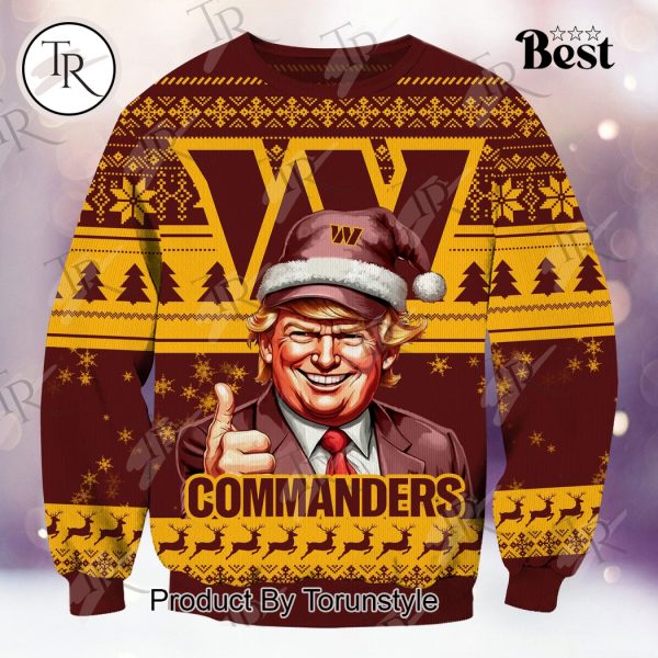 Washington Commanders Christmas Donald Trump Knitted Sweater