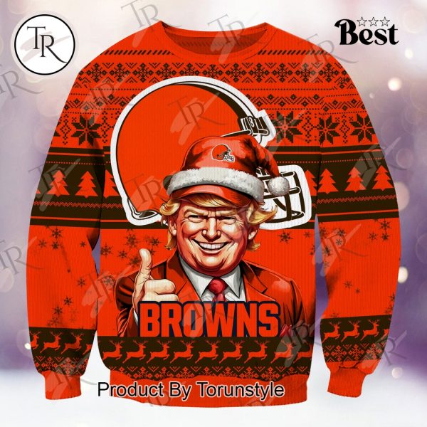 Cleveland Browns Christmas Donald Trump Knitted Sweater