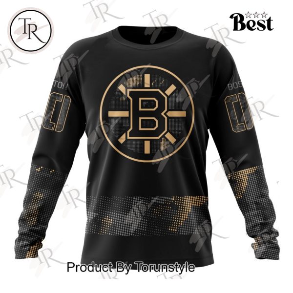 NHL Boston Bruins Personalized Military Appreciation Design Hoodie