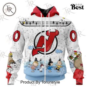 NHL New Jersey Devils Special Peanuts Ice Skating Design Hoodie