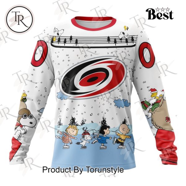 NHL Carolina Hurricanes Special Peanuts Ice Skating Design Hoodie