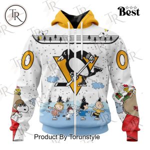 NHL Pittsburgh Penguins Special Peanuts Ice Skating Design Hoodie