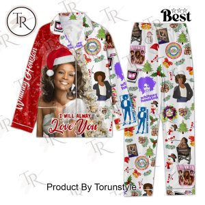 Whitney Houston I Will Alway Love You Merry Christmas Button Down Pajamas Set