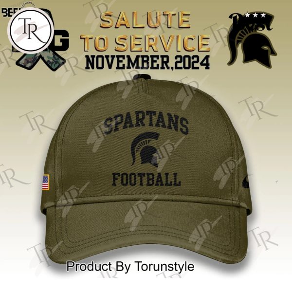 Michigan State Spartans Camo 2024 Salute to Service Combo Hoodie, Longpants, Cap