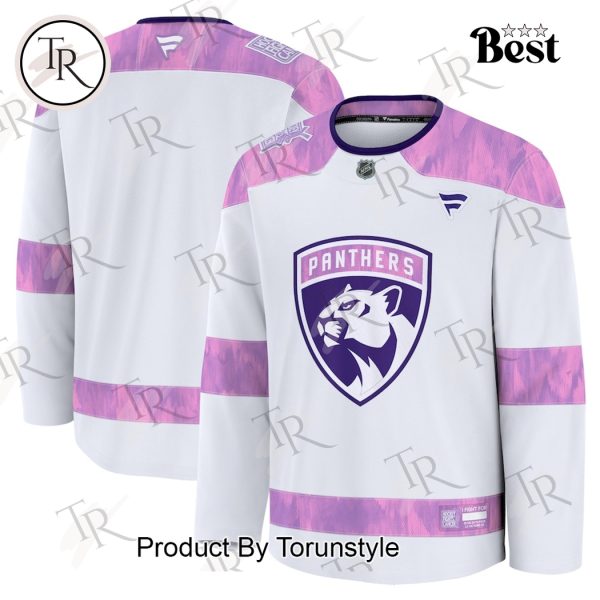 NHL Florida Panthers 2024 Hockey Fights Cancer Practice Jersey – White