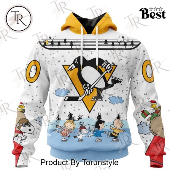 NHL Pittsburgh Penguins Special Peanuts Ice Skating Design Hoodie