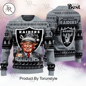 Las Vegas Raiders Christmas Donald Trump Knitted Sweater