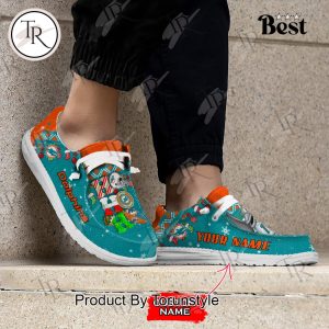 NFL Miami Dolphins Ho Ho Ho Christmas Custom Name Hey Dude Shoes