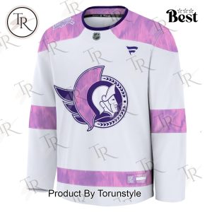 NHL Ottawa Senators 2024 Hockey Fights Cancer Practice Jersey – White