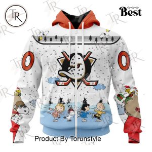 NHL Anaheim Ducks Special Peanuts Ice Skating Design Hoodie