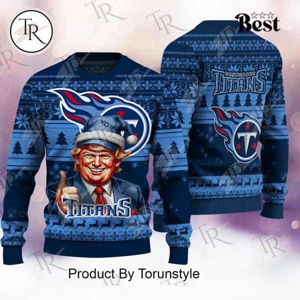 Tennessee Titans Christmas Donald Trump Knitted Sweater