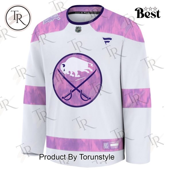 NHL Buffalo Sabres 2024 Hockey Fights Cancer Practice Jersey – White