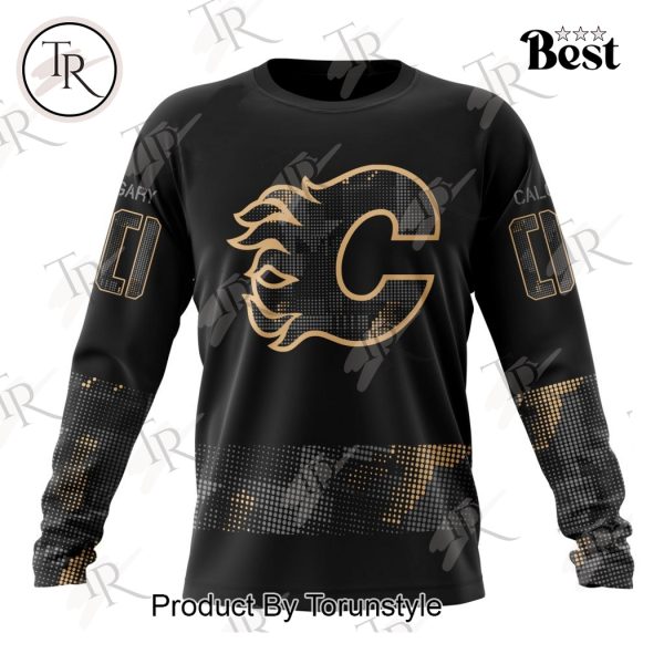 NHL Calgary Flames Personalized Military Appreciation Design Hoodie