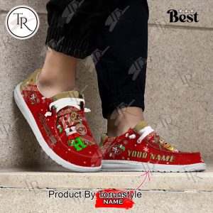 NFL San Francisco 49ers Ho Ho Ho Christmas Custom Name Hey Dude Shoes