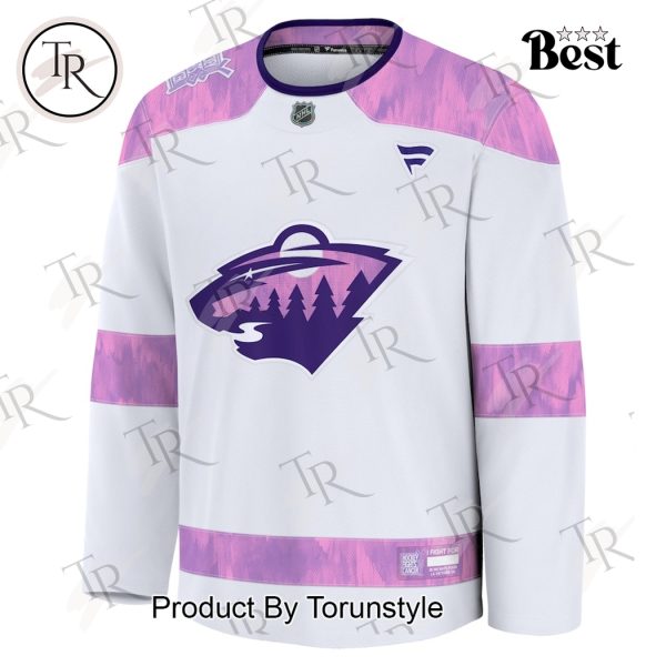 NHL Minnesota Wild 2024 Hockey Fights Cancer Practice Jersey – White