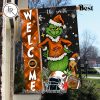 NCAA Ole Miss Rebels Football Grinch Welcome Christmas Garden Flag – Custom Name