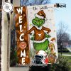 NCAA UCF Knights Football Grinch Welcome Christmas Garden Flag – Custom Name