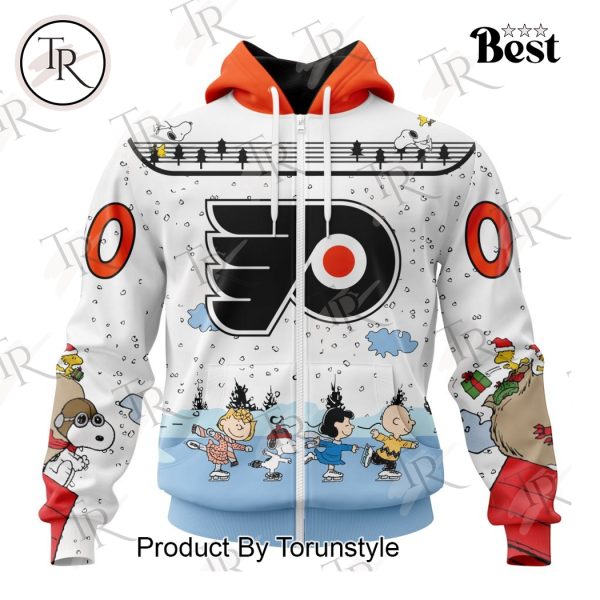 NHL Philadelphia Flyers Special Peanuts Ice Skating Design Hoodie