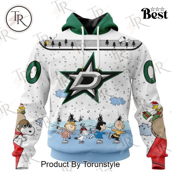 NHL Dallas Stars Special Peanuts Ice Skating Design Hoodie