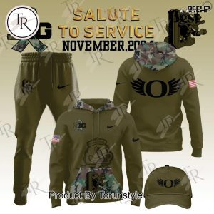 Oregon Ducks Camo 2024 Salute to Service Combo Hoodie, Longpants, Cap