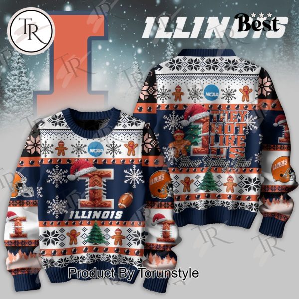 They Not Like Us Illinois Fighting Illini Knitted Sweater