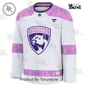 NHL Florida Panthers 2024 Hockey Fights Cancer Practice Jersey – White